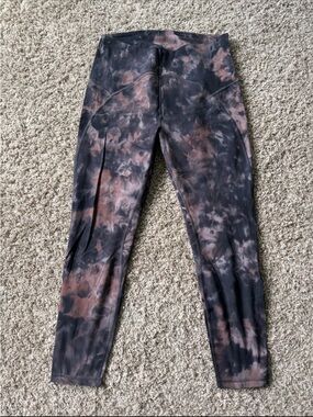 lululemon athletica Black and Brown Tie-Dye High-Rise Leggings